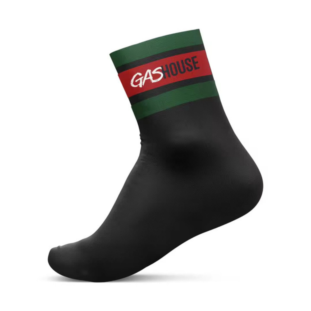 GasHouse Socks - Red, Green, and Black colored
