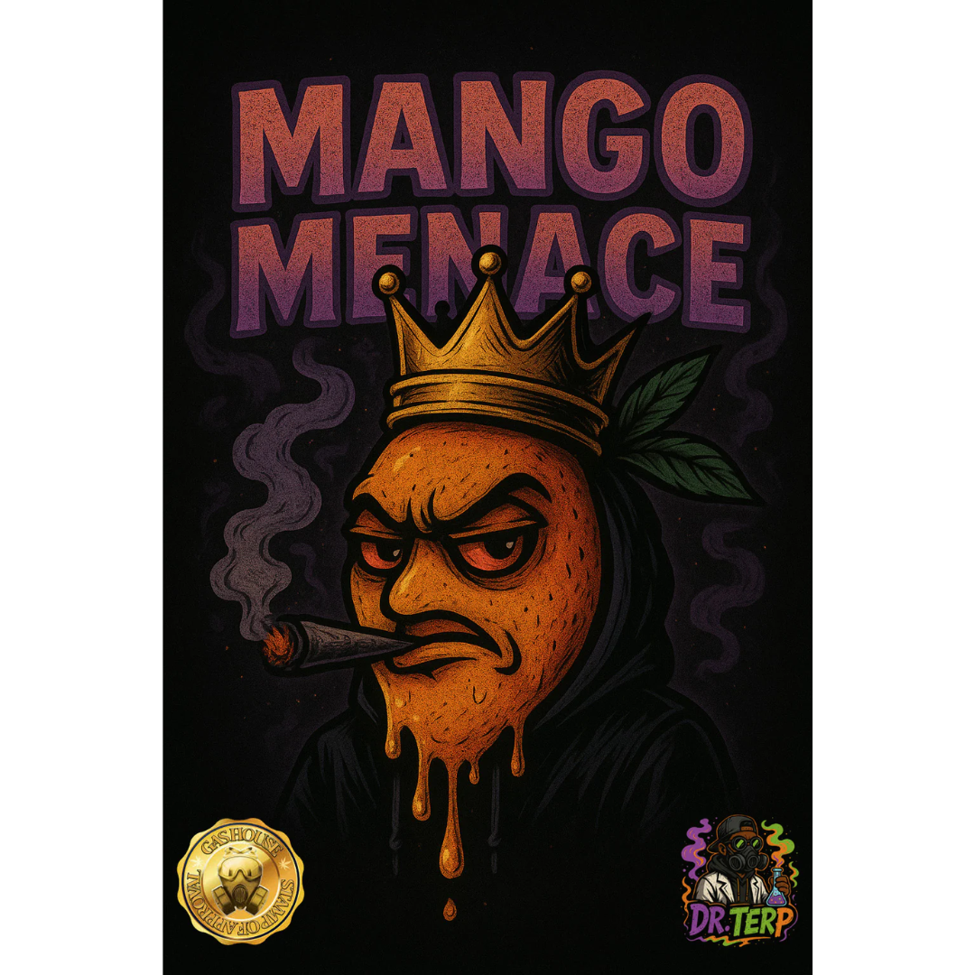 Mango Menace THCA Flower Label
